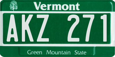VT license plate AKZ271