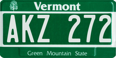 VT license plate AKZ272