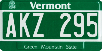VT license plate AKZ295