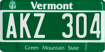 VT license plate AKZ304
