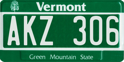 VT license plate AKZ306