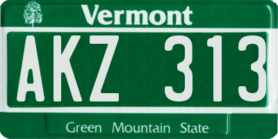 VT license plate AKZ313