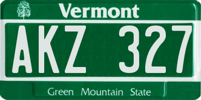 VT license plate AKZ327
