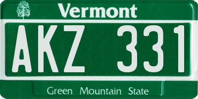 VT license plate AKZ331