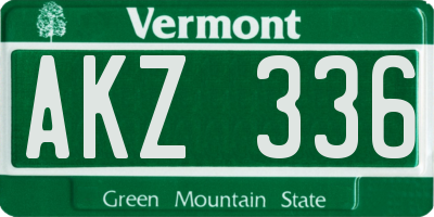 VT license plate AKZ336