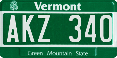 VT license plate AKZ340