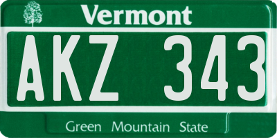 VT license plate AKZ343