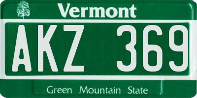 VT license plate AKZ369