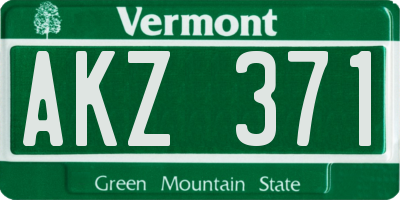 VT license plate AKZ371