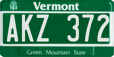 VT license plate AKZ372