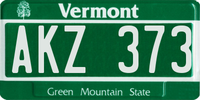 VT license plate AKZ373