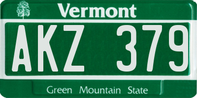 VT license plate AKZ379