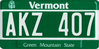 VT license plate AKZ407