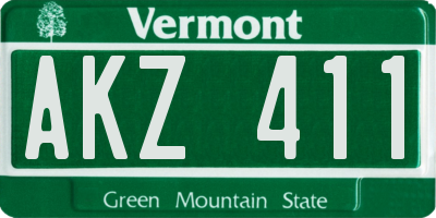 VT license plate AKZ411