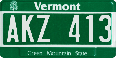 VT license plate AKZ413