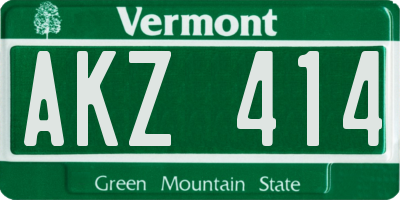 VT license plate AKZ414