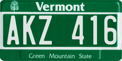 VT license plate AKZ416