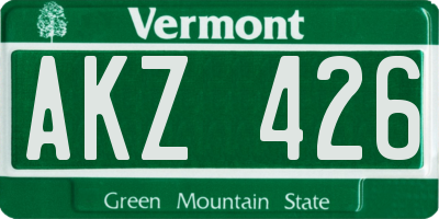 VT license plate AKZ426
