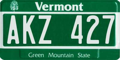 VT license plate AKZ427
