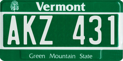 VT license plate AKZ431