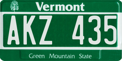VT license plate AKZ435