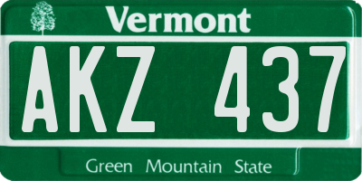 VT license plate AKZ437