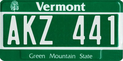 VT license plate AKZ441