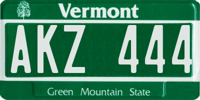 VT license plate AKZ444