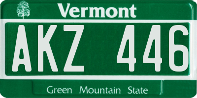 VT license plate AKZ446