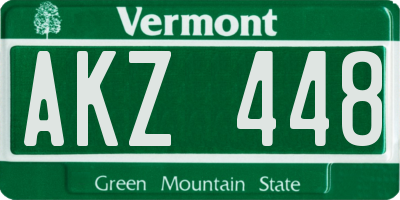 VT license plate AKZ448