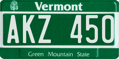 VT license plate AKZ450
