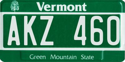 VT license plate AKZ460