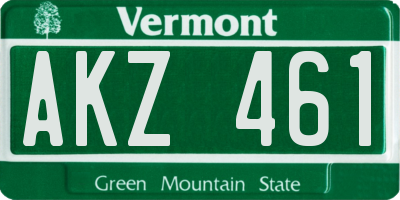 VT license plate AKZ461
