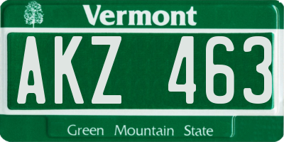 VT license plate AKZ463