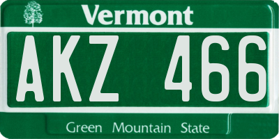 VT license plate AKZ466
