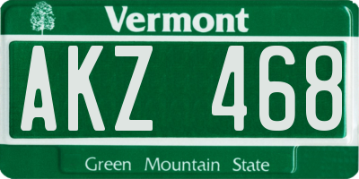 VT license plate AKZ468