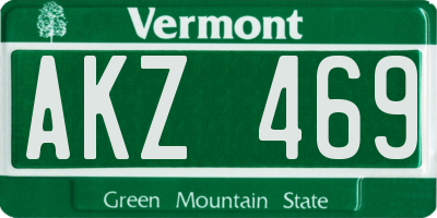 VT license plate AKZ469