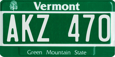 VT license plate AKZ470