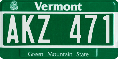 VT license plate AKZ471