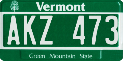 VT license plate AKZ473