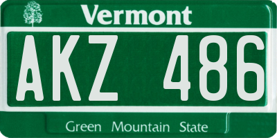 VT license plate AKZ486
