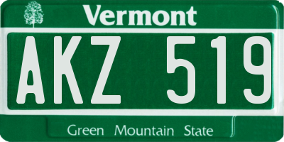 VT license plate AKZ519