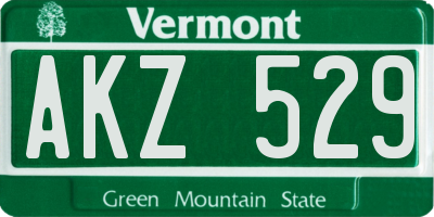 VT license plate AKZ529
