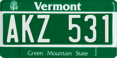 VT license plate AKZ531