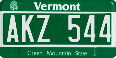 VT license plate AKZ544