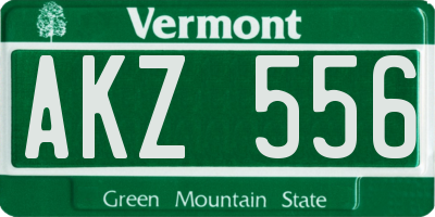 VT license plate AKZ556