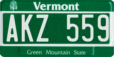 VT license plate AKZ559