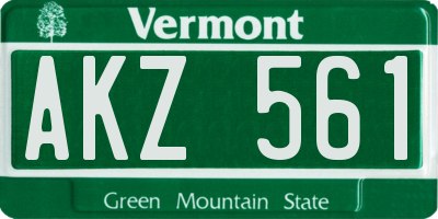VT license plate AKZ561