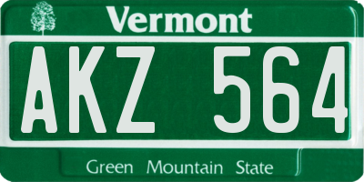 VT license plate AKZ564