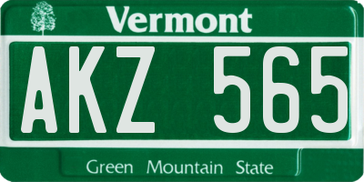VT license plate AKZ565